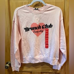 Wildfox Brunch Club Pink Sweatshirt women’s XS NWT